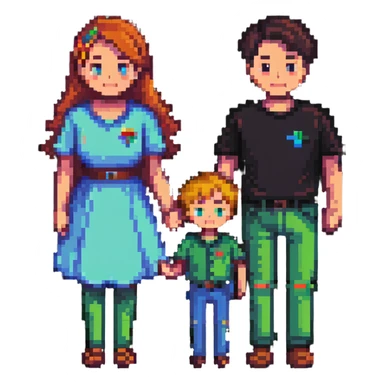 heterosexual couple with two boys sticker