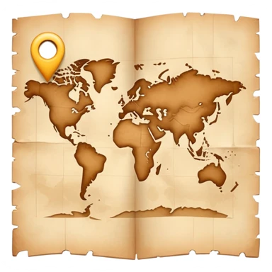 map with fold marks sticker