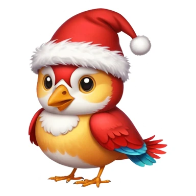 Vogel mit einer Weihnachtsmütze sticker