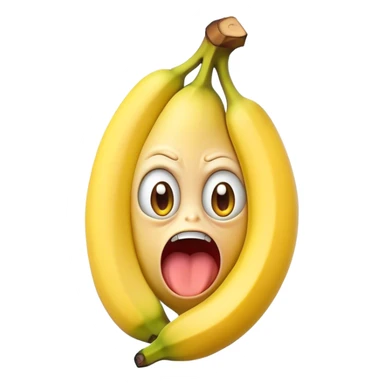 portrait of Angry banana face sticker