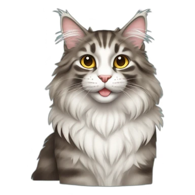 main coon cat saying ok sticker