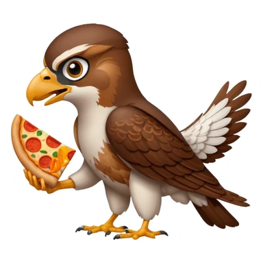 Falcon eating Pizza sticker