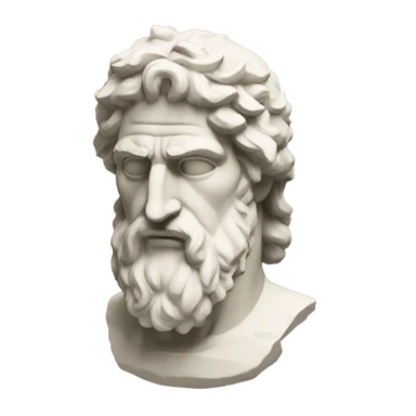 Ancient Greek King Odysseus Statue side Face Only, Sad, Off-white sticker