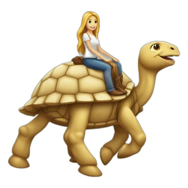 Cheval sur une tortue sticker
