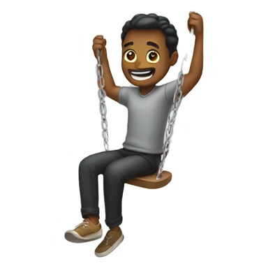 Swinging person sticker