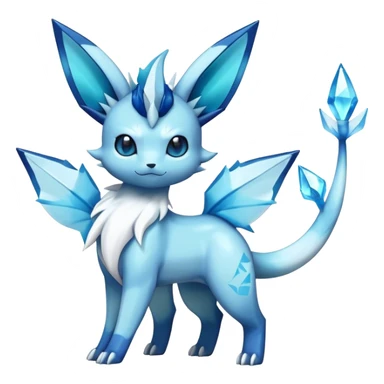 Shiny Cool Glaceon-Vaporeon-Fakemon-hybrid-fusion- full body sticker