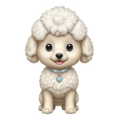 Perro french poodle mini blanco con alas sticker