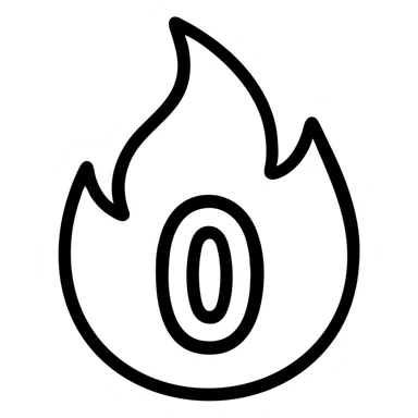 Snapchat streak symbol reimagined as blue fire, modern icon style, flat design, outlined icon style, simple and recognizable sticker