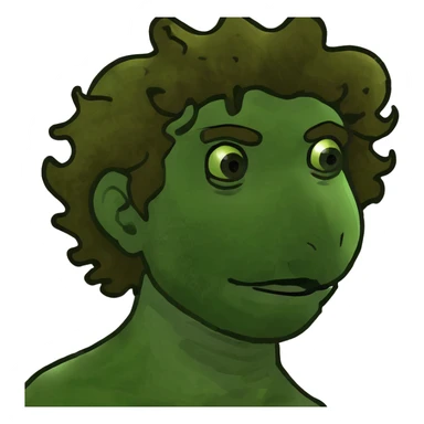 striking man with brown curly hair  sticker