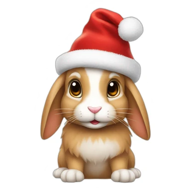 rabbit in a christams hat sticker