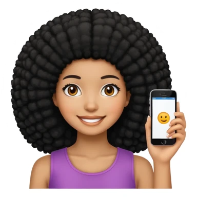 smiling girl with black afro sticker