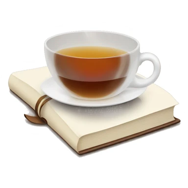 book and tea sticker