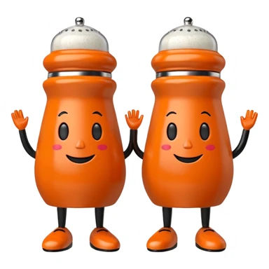 make a salt and pepper but make the pepper orange and make them both have legs and faces
 sticker