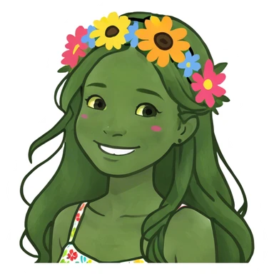 smiling girl with long hair sticker