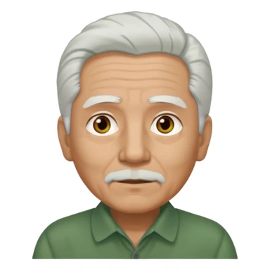 abuelo con pelo blanco, ojos cafés y ropa verde sticker