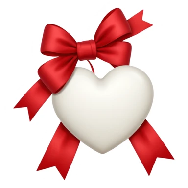 white heart with velvet ribbon sticker