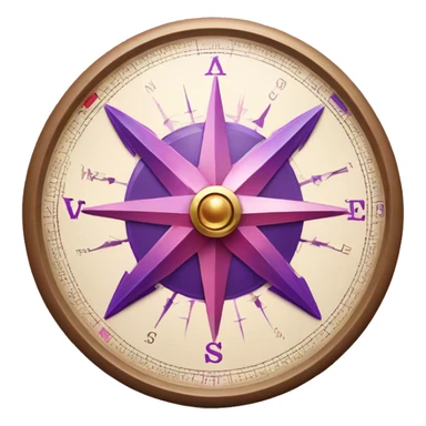 Beautiful classic compass with purple and pink grading sticker