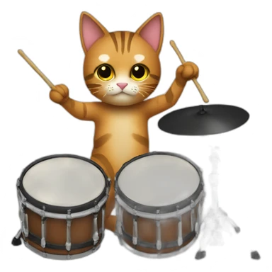 cat drummer sticker