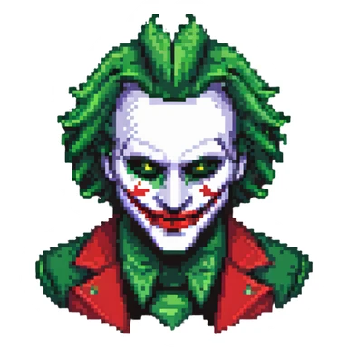 hacker with half red half green joker mask sticker