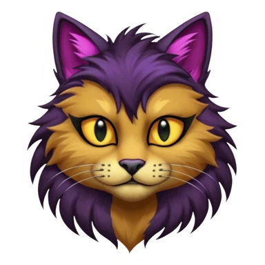 Anthropomorphic Anthro Furry edgy colorful dark-colored gloomy shiny punky badass cool stylish handsome smexy Animal-feline-furry-fursona  (half body) sticker