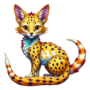 Flurry furry scaly sergal-serval-possum-sphynx-Koi-sergal-fusion-animal-hybrid-creature  sticker