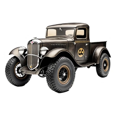 1:10 off-road lcg short wheelbase jumping Basher CatWoman’s 1934 blackened tarnished hotrod ford jaguar rc pickup (extra wide low-profile rock climbing tires without fenders) sticker