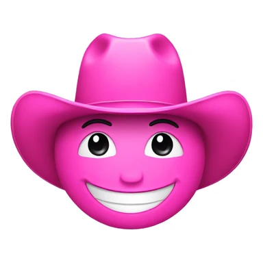 smiley face with a pink cowboy hat sticker