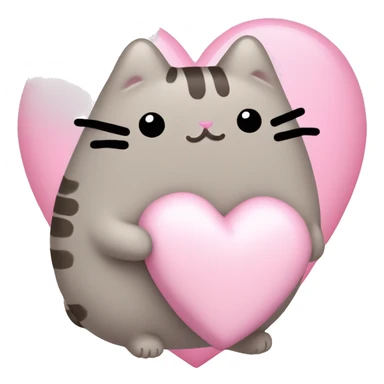 pusheen light pink heart sticker