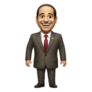 Abdel Fattah El-Sisi standing laughing sticker
