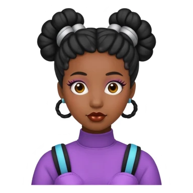 Black woman with Space buns sticker