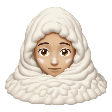 human nose with pile of flour sticker
