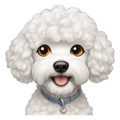 White bichon and poodle mix sticker