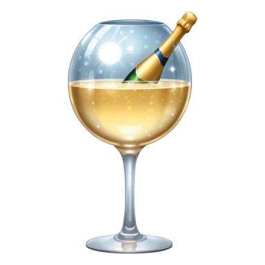 mirrorball reflecting a champagne glass sticker