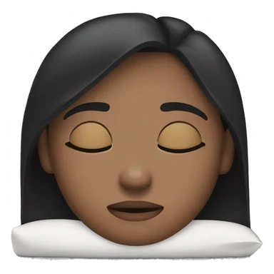 dark-haired girl put her hand under the pillow and lies with her eyes closed sticker