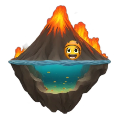 swimming in the volcano sticker