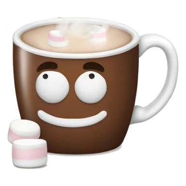 Christmas White mug of hot chocolate with marshmallows  sticker