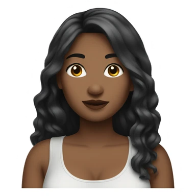 Curvy woman long dark hair  sticker