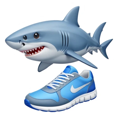 Has un tiburón con tenis azules  sticker