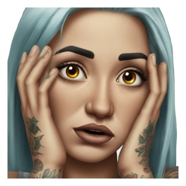 Hyper Realistic Beautiful tattooed woman crying don't go sticker