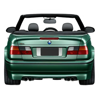 E36 m3 convertible with style 24 wheels in dark green metallic sticker