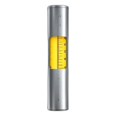 Metal Cylindrical metal measuring device with a flared top that is smaller than the flared bottom  sticker