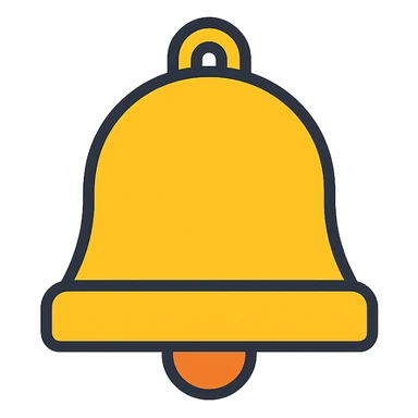 bell icon, clean modern style, simple, easily recognizable sticker