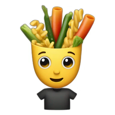Macaroni with vegetables man sticker