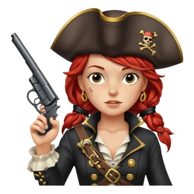 Lady Pirate With Gun, point to thr front. sticker