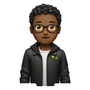 boy in black jacket atlas with glasses  sticker