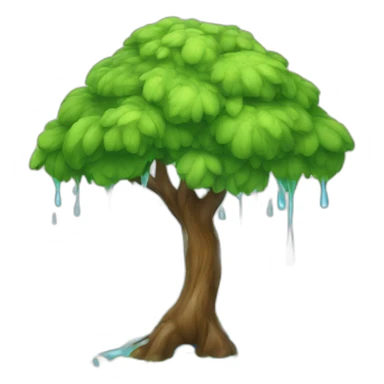 Arbre avec pluie sticker