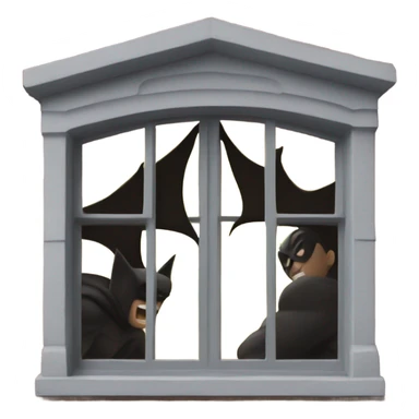 Bat man on window sticker