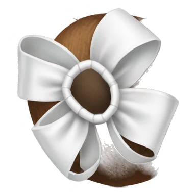 Coconut white bow sticker