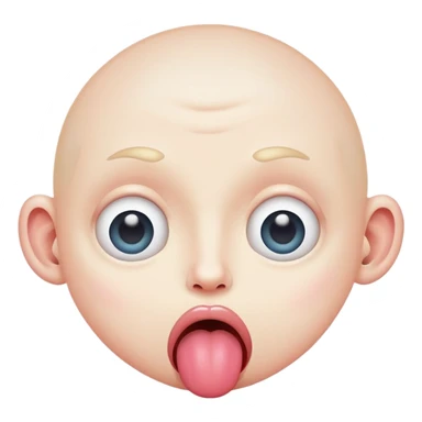 weird face with mismatched eyes and tongue sticking out sticker