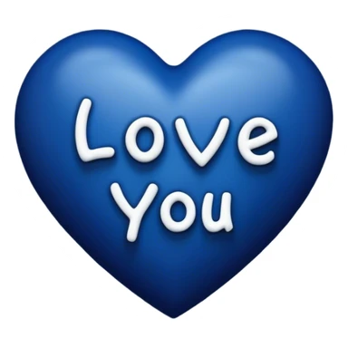 Dark Blue heart with the words Love You Ry in the middle  sticker